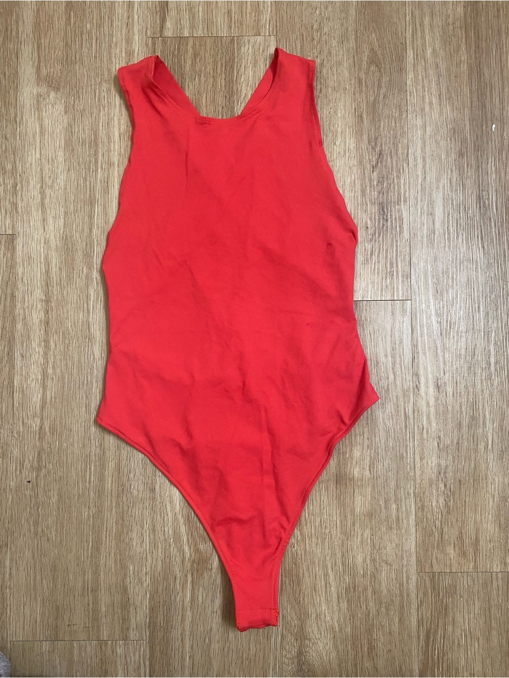 Free People Red Sleeveless High-Neck Bodysuit - Picture 3 of 8